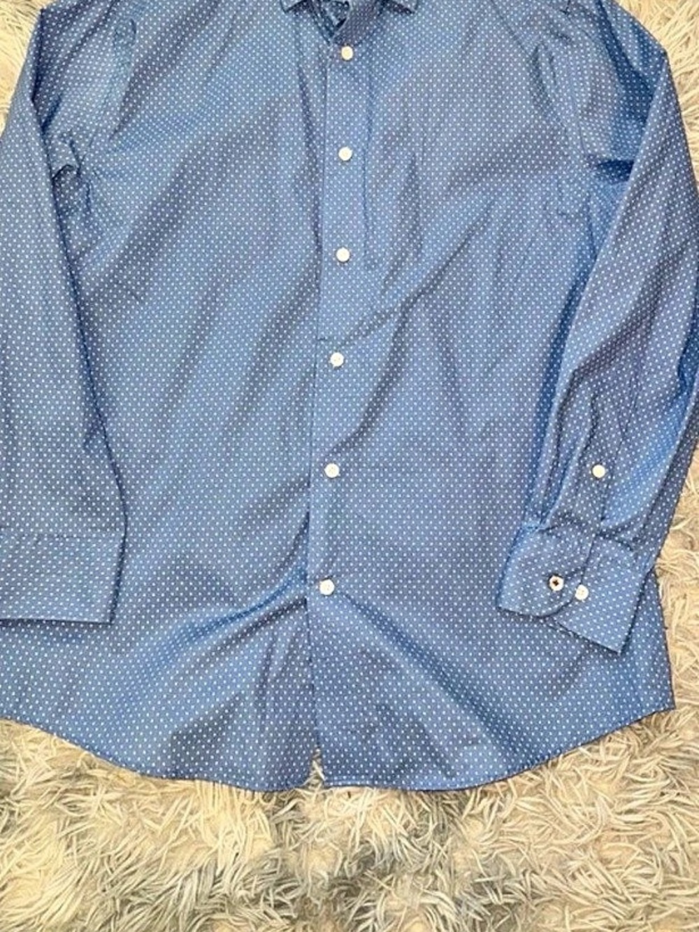 Tommy Hilfiger Supima Cotton Slim Fit Stretch Dress Shirt Blue & White